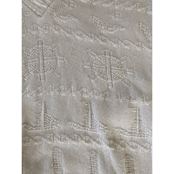 Keneth too! Made in U.S.A. Pullover white Short lantern sleeve L - Picture 5 of 6